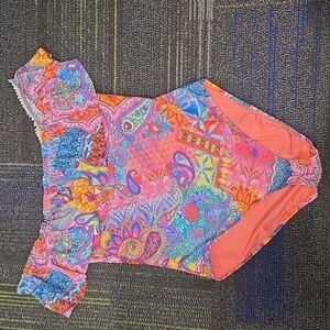 Bleu Rod Beattie-"Here Comes The Sun Off-The-Shoulder Ruffled One Piece-Size 10